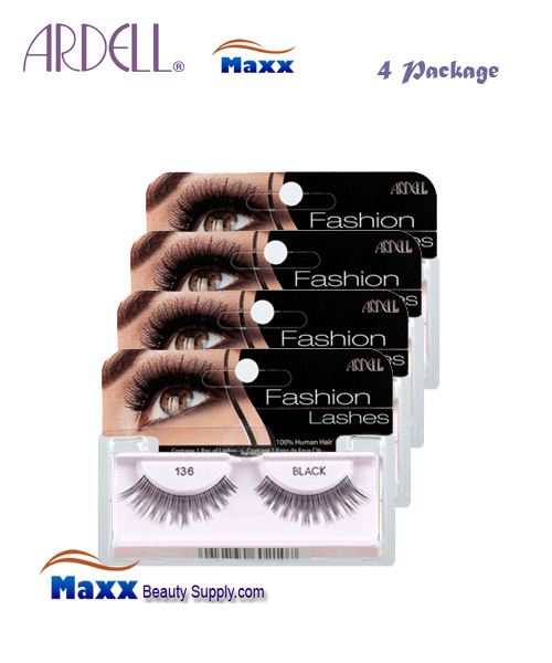 4 Package - Ardell Fashion Lashes Eye Lashes 136 - Black